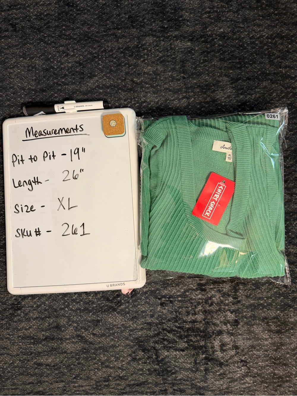 Another Love Green Ribbed Sleeveless Sweater Tank Top XL NWT - Picture 6 of 6
